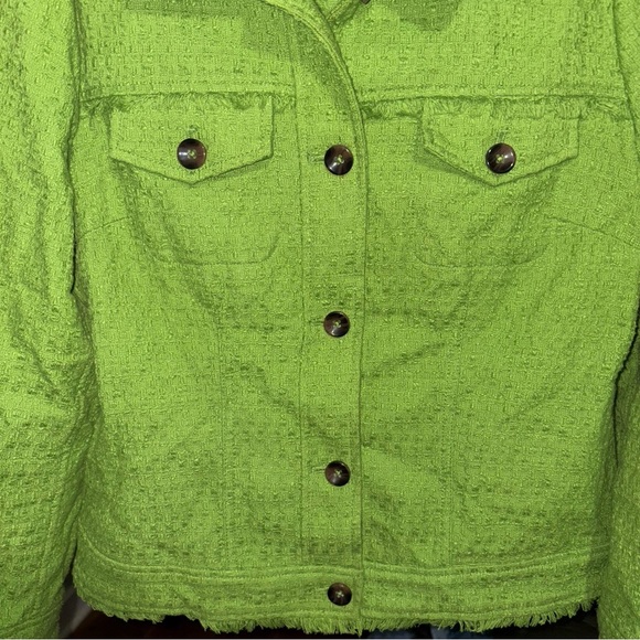 Chico's Green Tweed Jacket - Picture 2 of 5